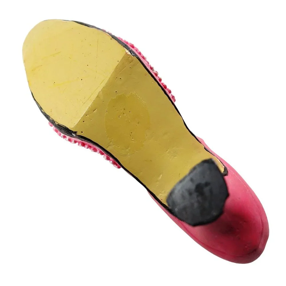 Vintage‎ Mini Pink Resin Heeled Shoe Seed Beads and Pearls